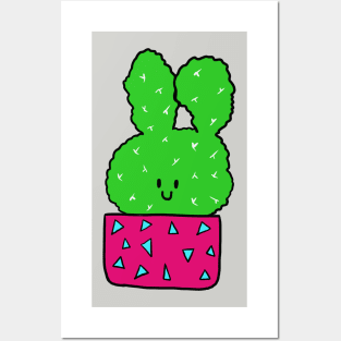 Cute Cactus Design #1: The Smiling Bunny Cactus Posters and Art